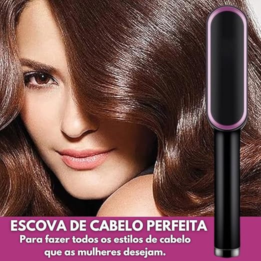 LissPro™ 3 em 1 – Escova Alisadora Portátil para Cabelos Secos e Úmidos